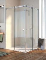 УГЛОВАЯ ДУШЕВАЯ ПЕРЕГОРОДКА С ДВУМЯ ОТКАТНЫМИ СТВОРКАМИ